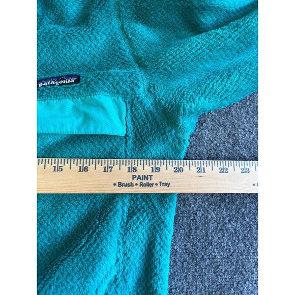 Patagonia Womens L Fleece Pullover Jacket Turquoise 1/4 button pullover - Picture 8 of 9